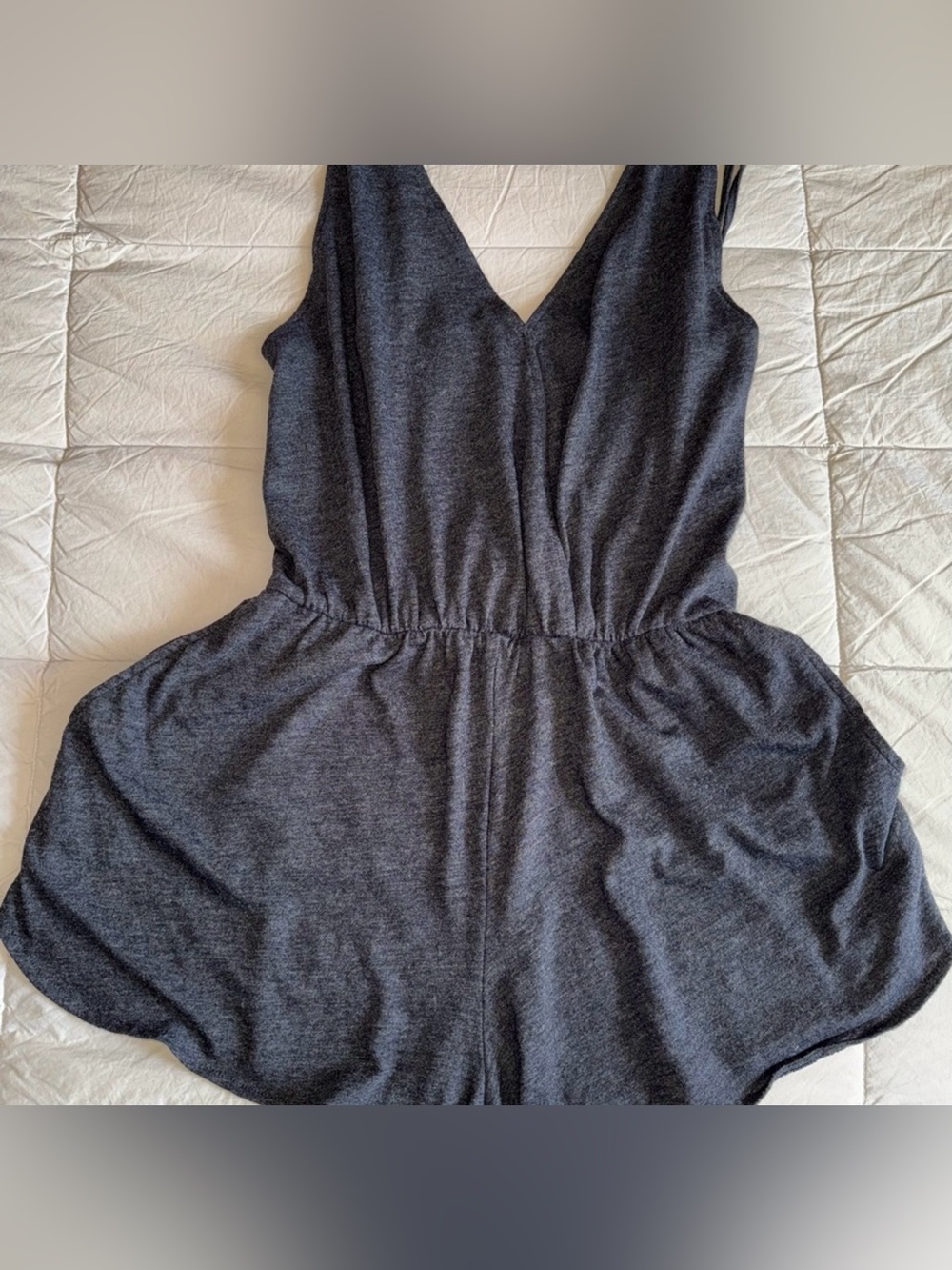 PINK Victoria's Secret Charcoal Gray V-Neck One-Piece Romper
